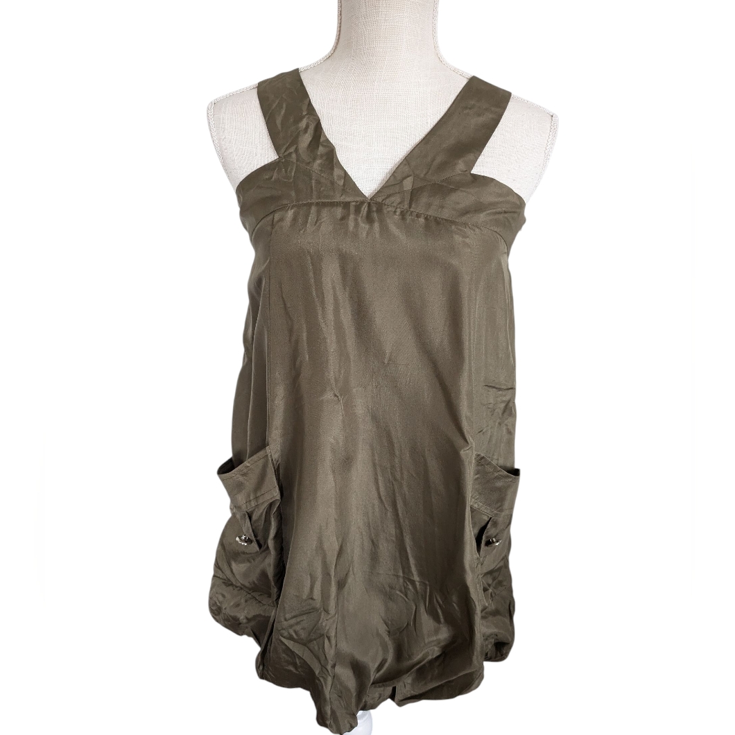 Sunner "Serena" Silk Dress - Olive Green